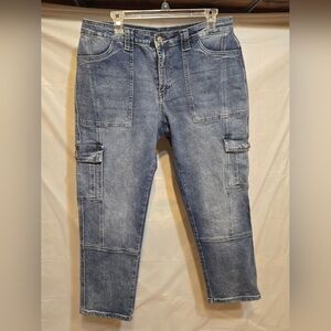KanCan Avery Cargo Utility Cropped Jeans